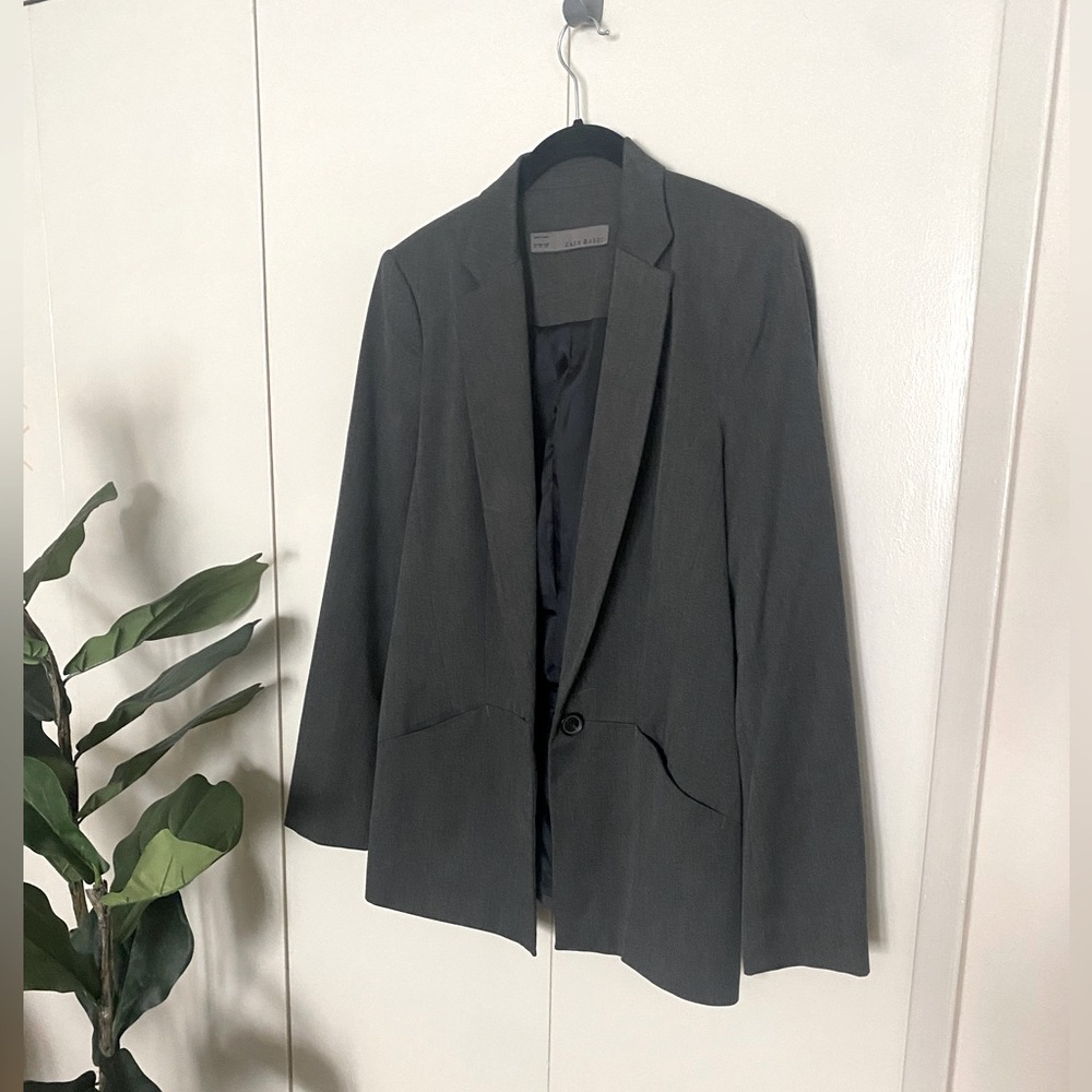 Zara Basic Dark Grey Blazer Size Medium - image 1